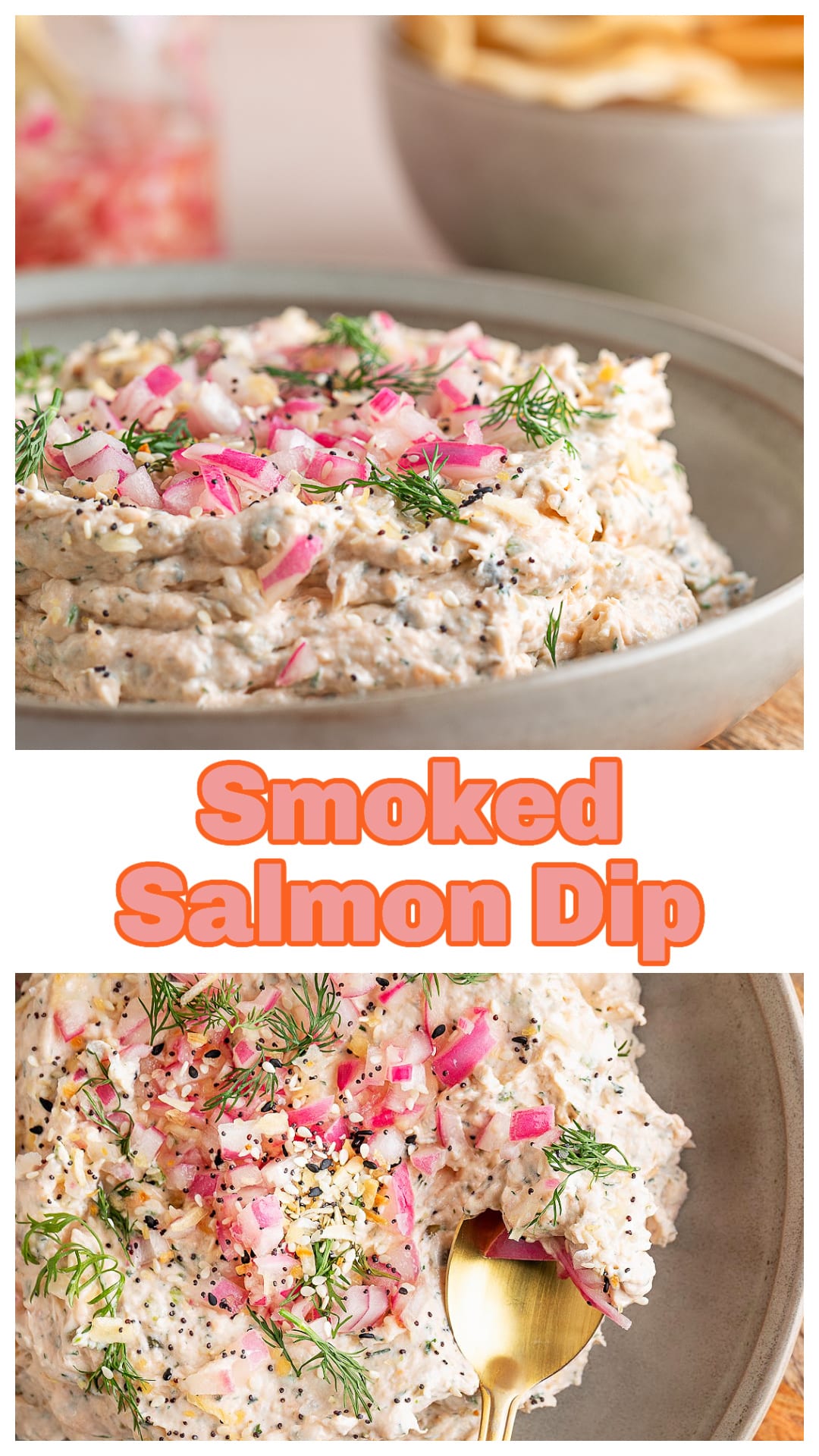Smoked salmon dip made with cream cheese, dill, capers, lemon, and quick-pickled red onions. Creamy, briny, and balanced with just enough acidity. Works as a party dip, bagel spread, or sandwich filling. Easy food processor recipe that comes together quickly and holds its texture. Serve with pita chips, toasted bread, or bagels. via @cmpollak1