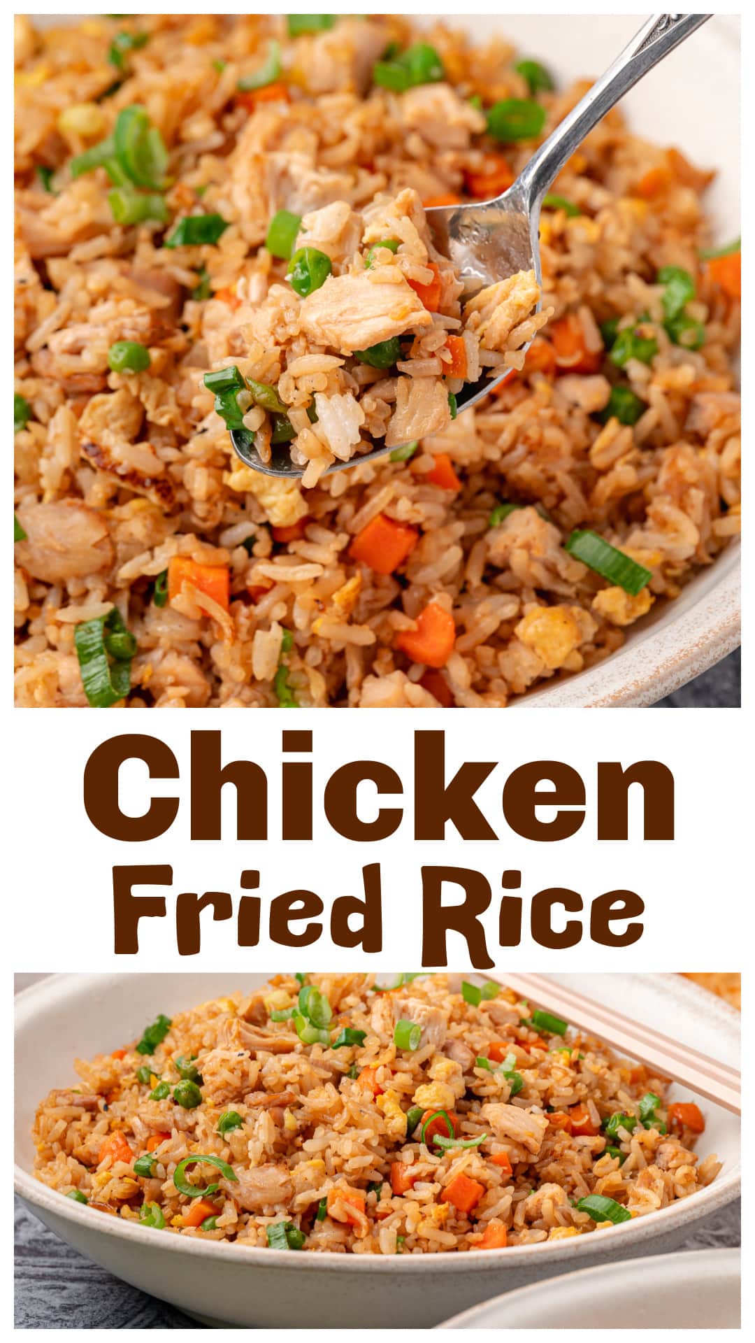 This chicken fried rice is made with cold rice, rotisserie chicken, eggs, and frozen vegetables, finished with soy sauce, oyster sauce, and toasted sesame oil. It’s fast, flexible, and built for real life, the kind of dependable dinner you make when you don’t want to think too hard but still want something solid. A simple chicken fried rice recipe that uses leftovers, works on a busy night, and delivers separate grains and deep flavor without extra steps. via @cmpollak1
