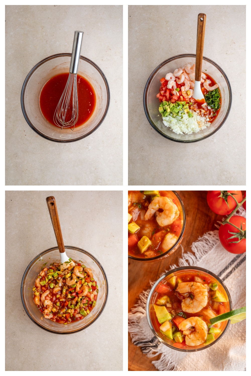 how to make Mexican shrimp cocktails step by step
