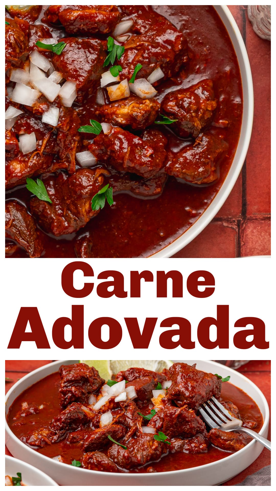 Carne Adovada is tender pork shoulder braised in a smooth red chile sauce made with guajillo, ancho and chipotle chiles. The pork cooks until fork-tender while the sauce becomes darker and more concentrated. Serve it with warm tortillas to make the most of all that sauce. This pork is also excellent for tacos, burritos, quesadillas, rice bowls or alongside eggs and potatoes. A Dutch oven braise that makes plenty for dinner and leftovers. via @cmpollak1
