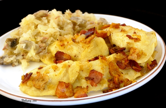 pierogi and sauerkraut